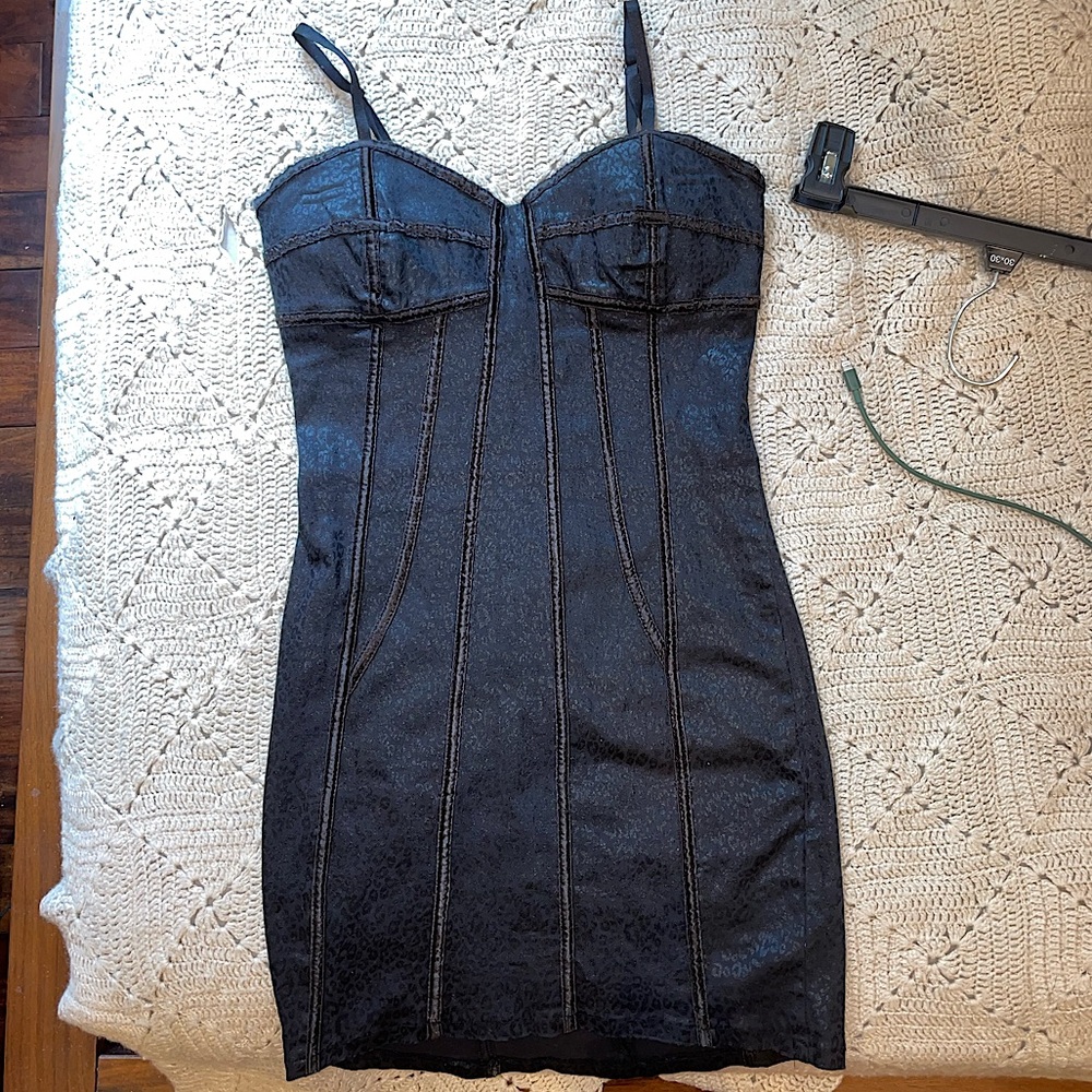 Leopard print corset dress foreign exchange